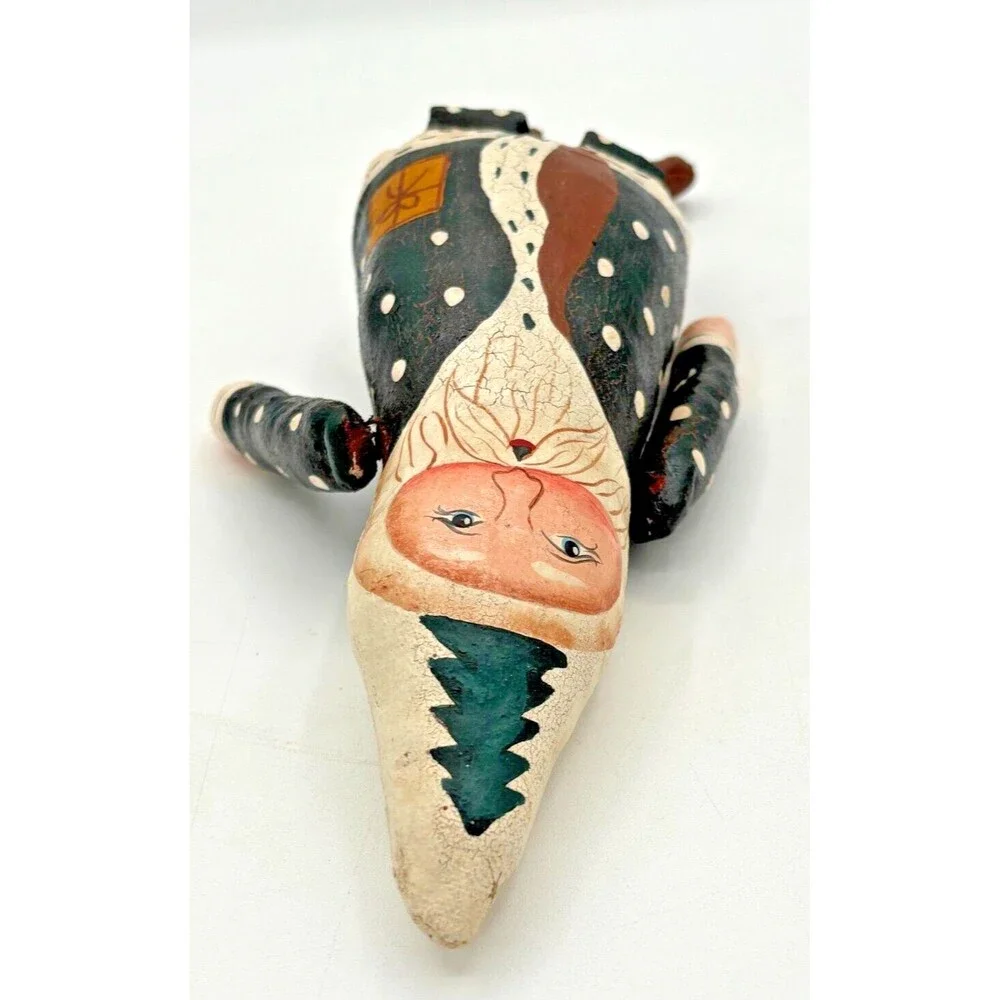 Santa Claus‎ Folk Art Paper Maché Shelf Sitter Primitive Hand Painted Gnome
